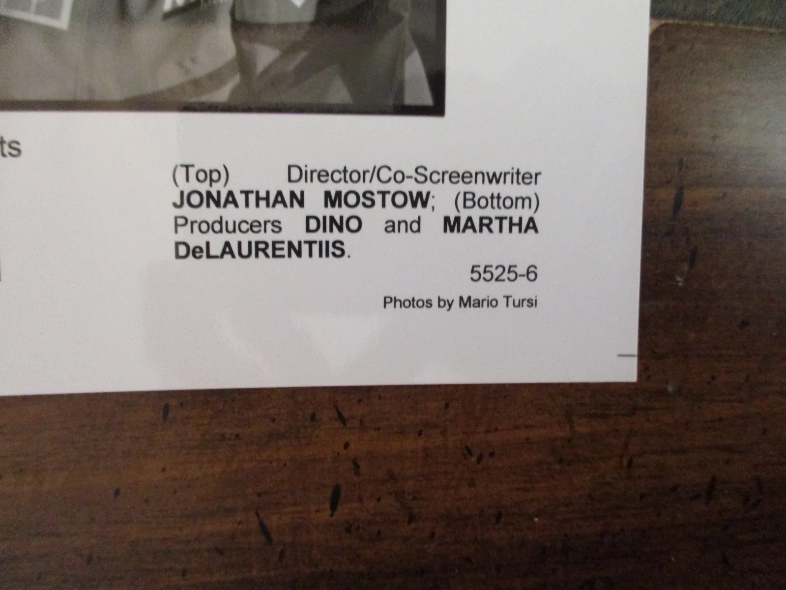 Dino & Martha DeLaurentiis/Jonathan Mostow("U-571")2000 8 x 10 B & W Press Photo, изображение 3