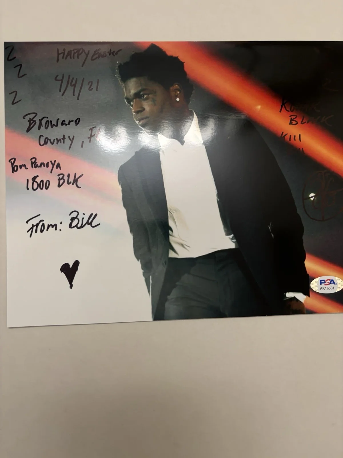 Kodak Black Rapper Signed 8x10 Photo Psa DNA Coa Rare, image 2