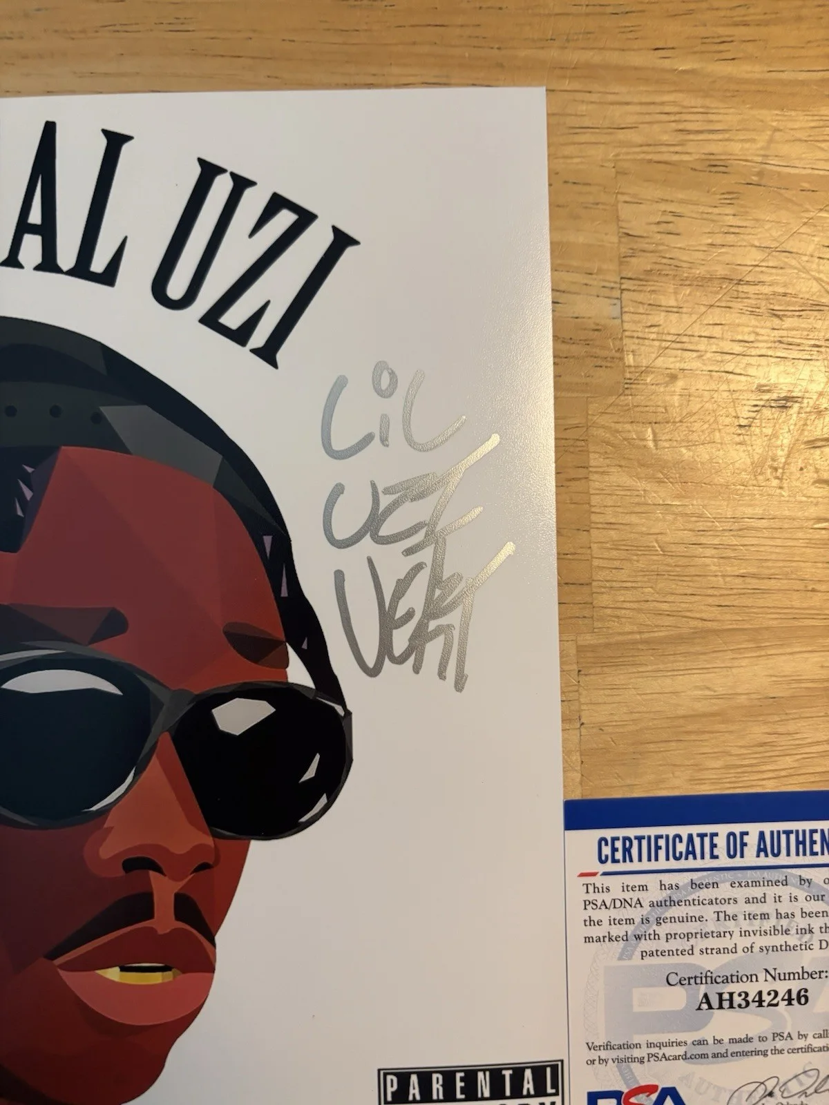 LIL UZI VERT SIGNED AUTOGRAPHED 8x8 PHOTO RAPPER PSA COA, image 2