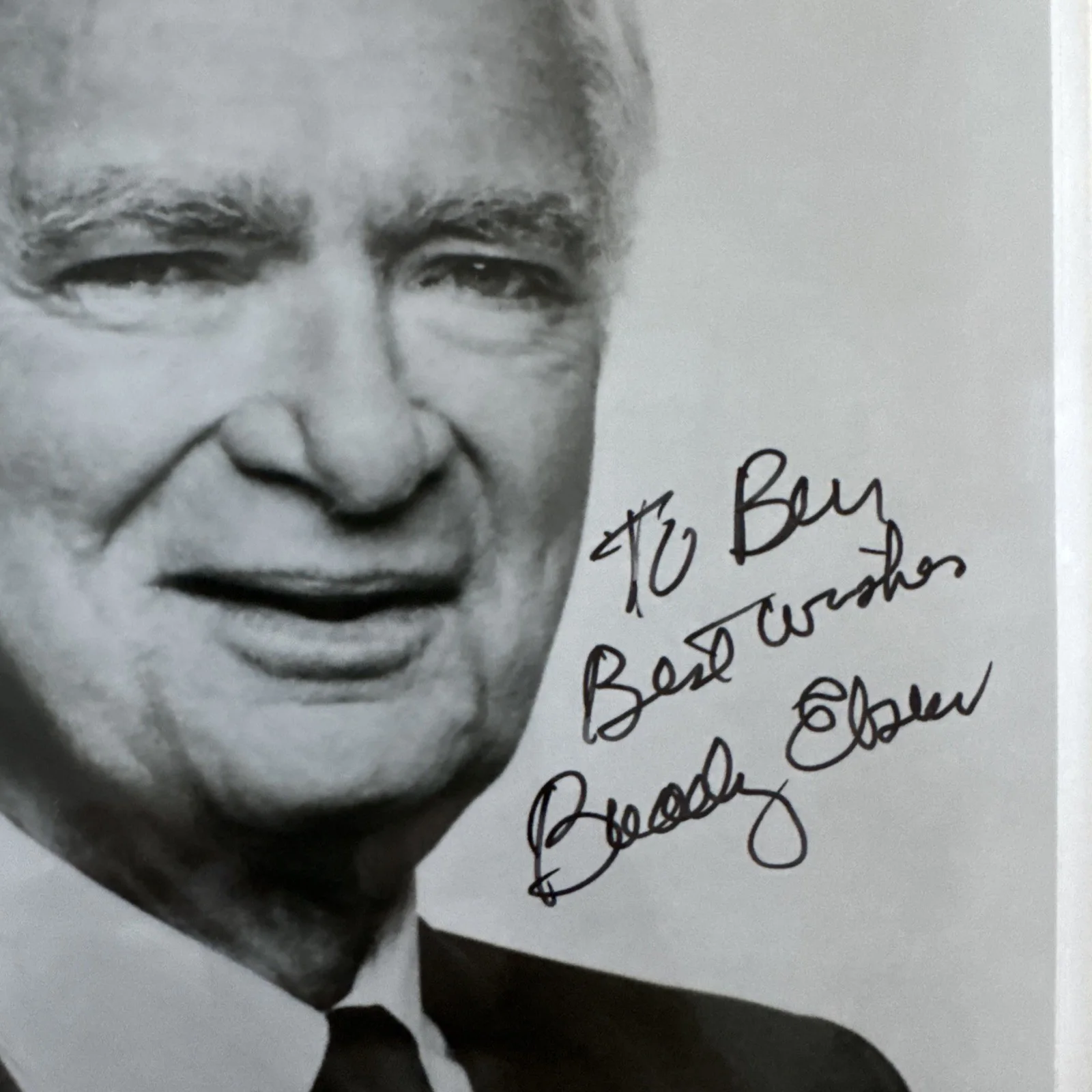 BUDDY EBSEN SIGNED 8x10” Photo BARNABY JONES, BEVERLY HILLBILLIES JED CLAMPETT, image 2