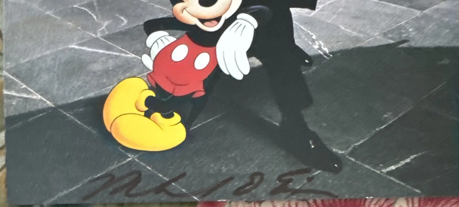 MICHAEL EISNER SIGNED 6.5x9.5” COLOR Photo MICKEY MOUSE VG++ Condition, image 2