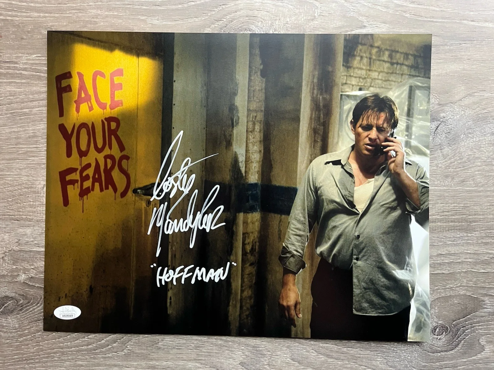 Costas Mandylor — Costas Mandylor Signed Saw 11x14 Photo JSA COA Detective Hoffman Jigsaw Horror, image 2