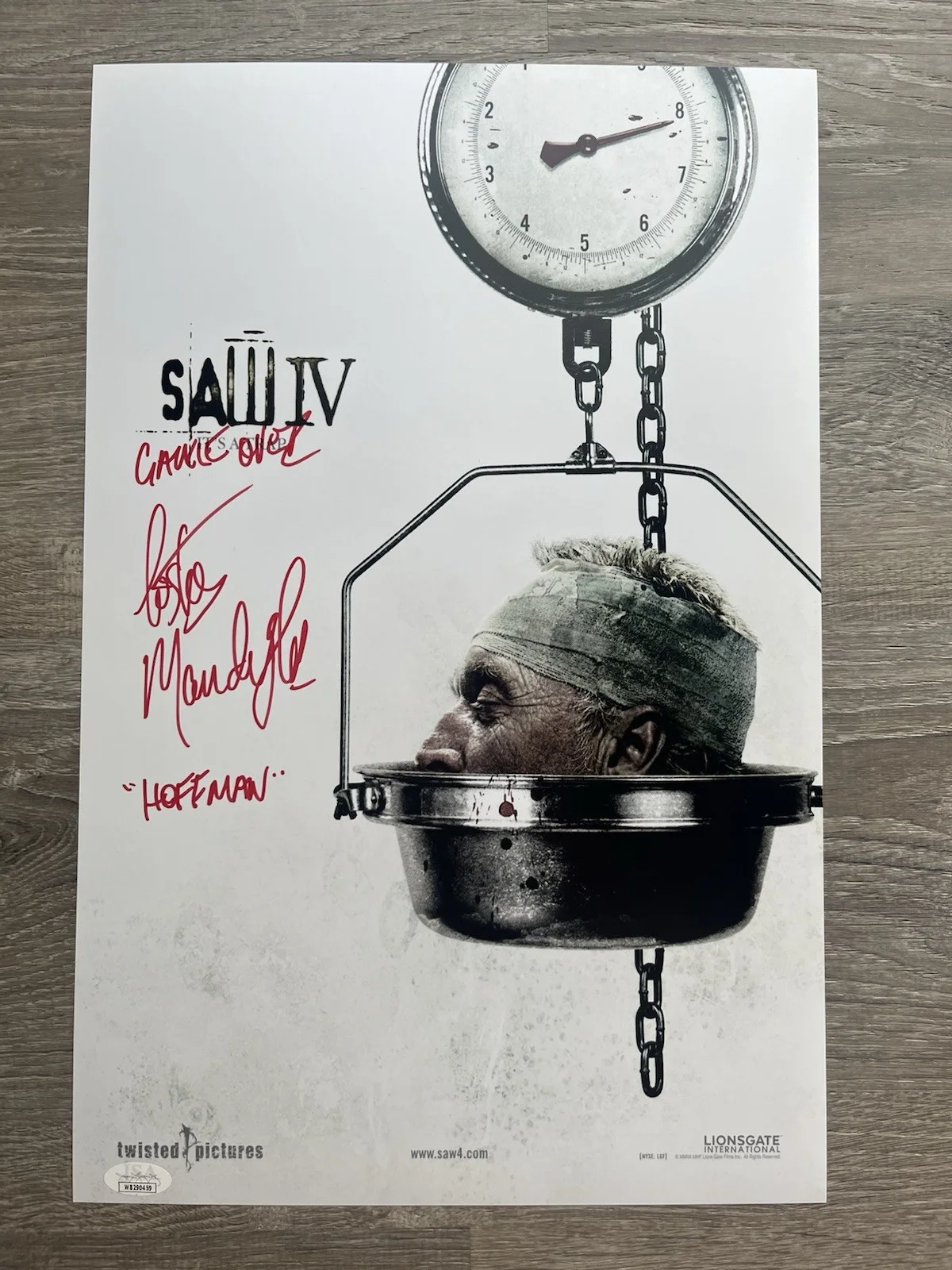 Costas Mandylor — Costas Mandylor Signed Saw IV 11x17 Photo JSA COA Detective Hoffman Jigsaw, изображение 2