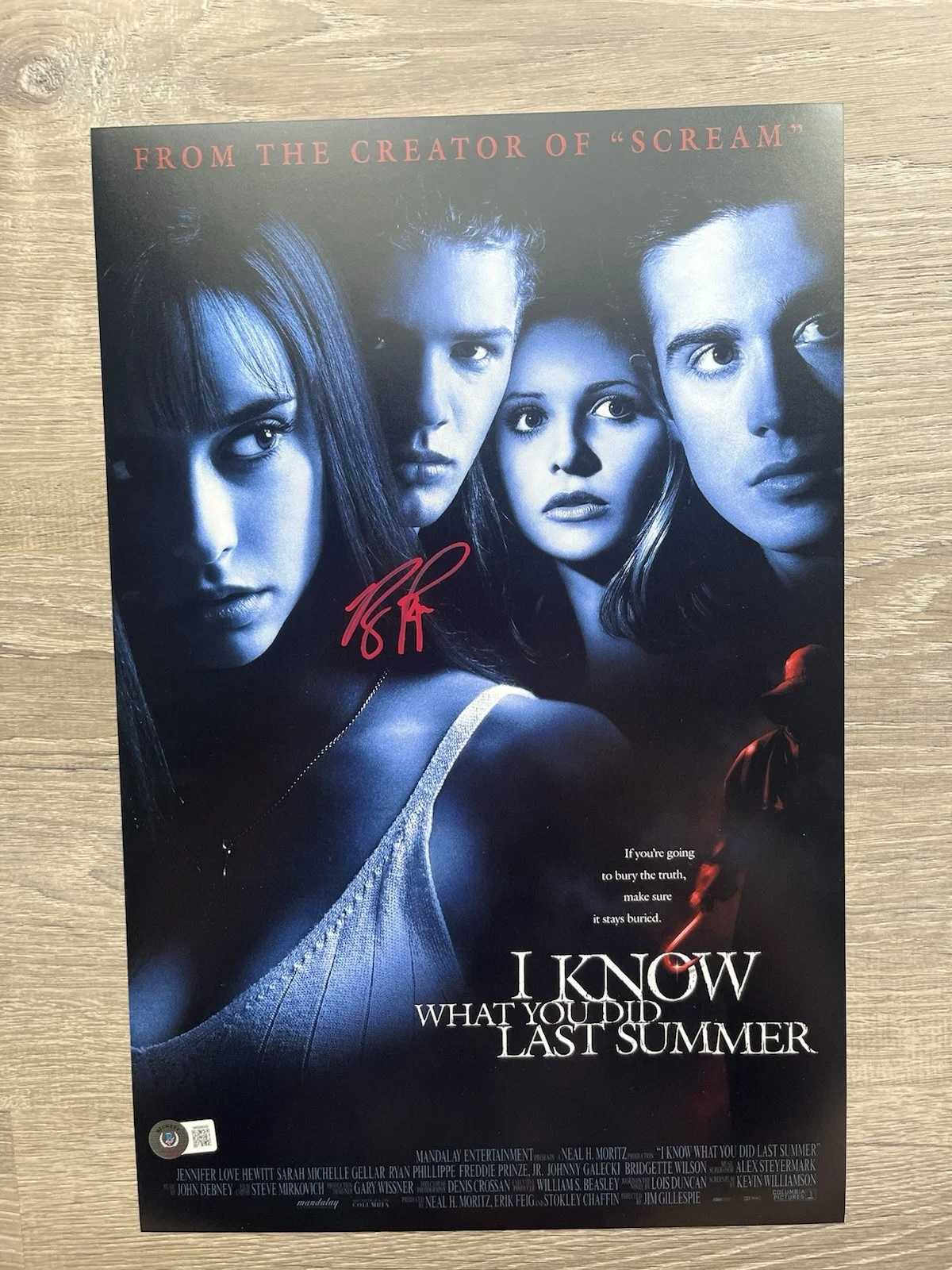 Ryan Phillippe Signed I Know What You Did Last Summer 11x17 Photo Beckett COA, изображение 2