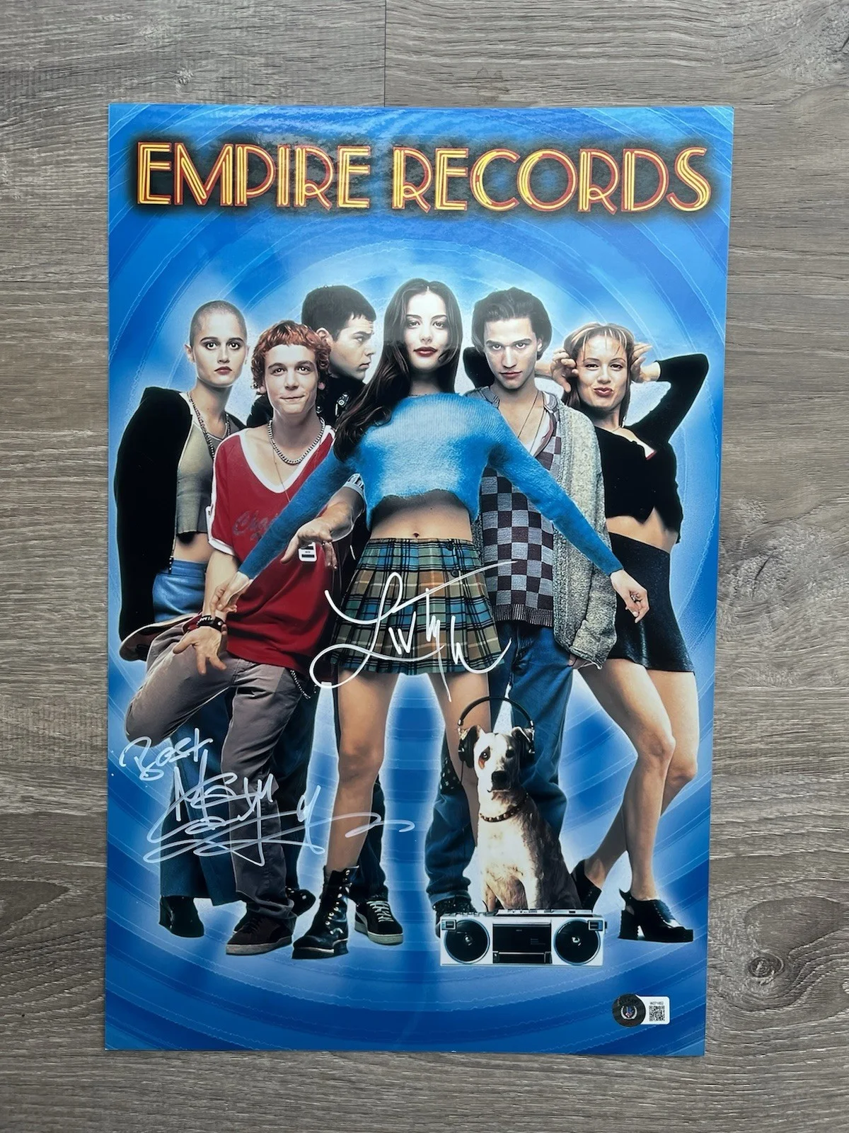 Liv Tyler Maxwell Caulfield Signed METALLIC Empire Records 11x17 Photo Beckett, изображение 2