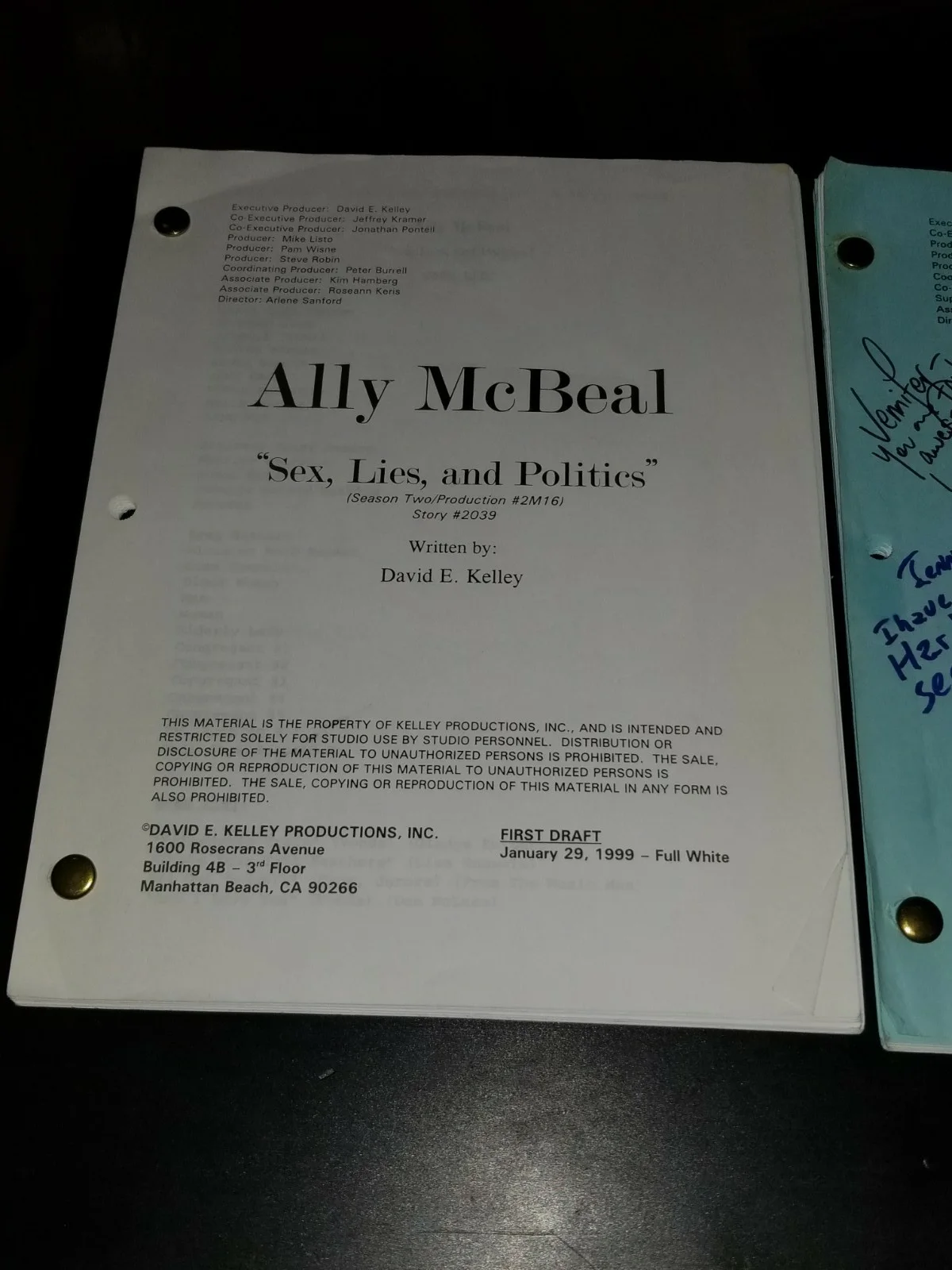 Lucy Liu Claista Flockhart Jane Krakowski Portia de Rossi — Jennifer Holliday Owned & Signed Ally McBeal Scripts (2) + DVD Cast Autographed, image 5