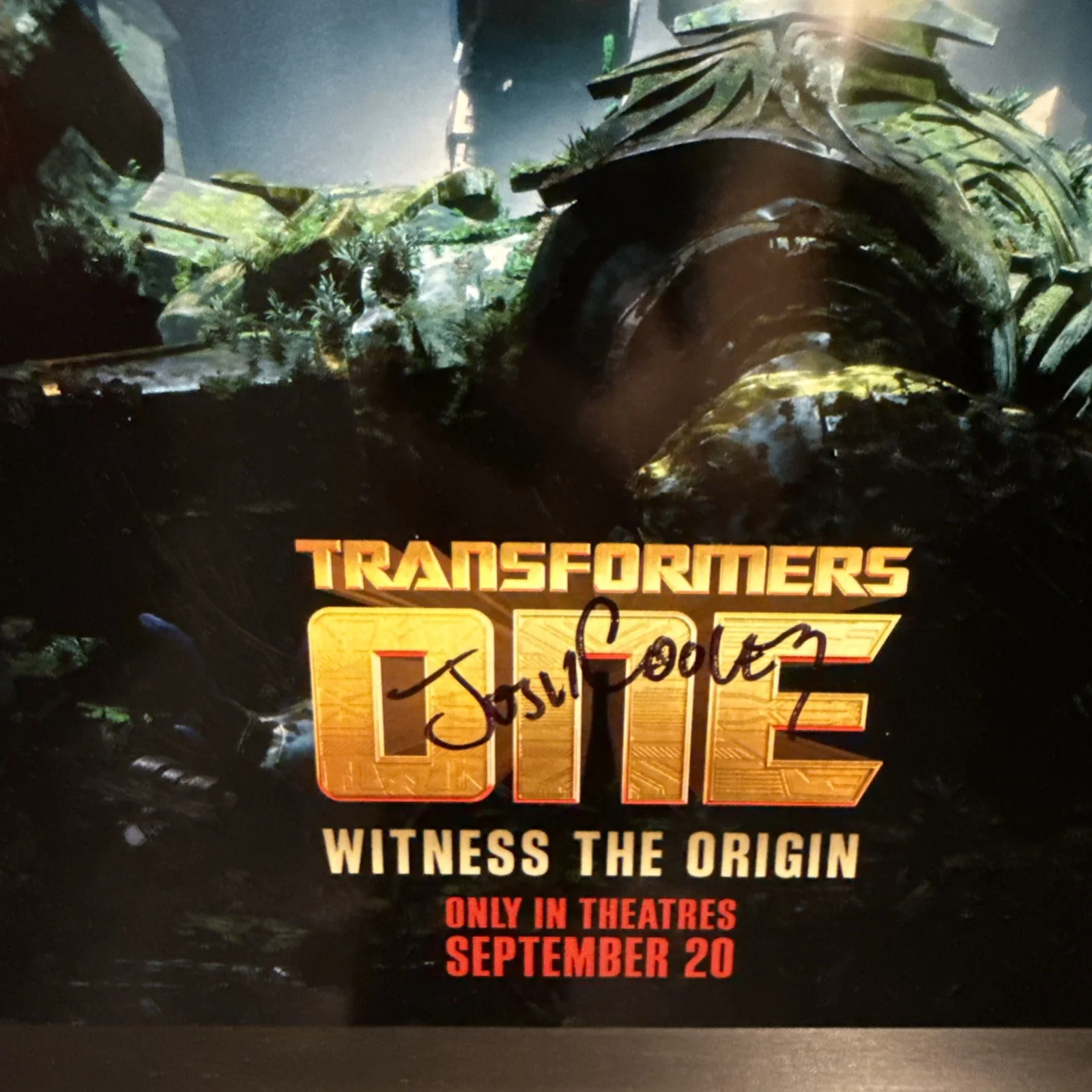 Transformers One Movie Poster Autographed Signed by Josh Cooley 19” x 13”, image 2