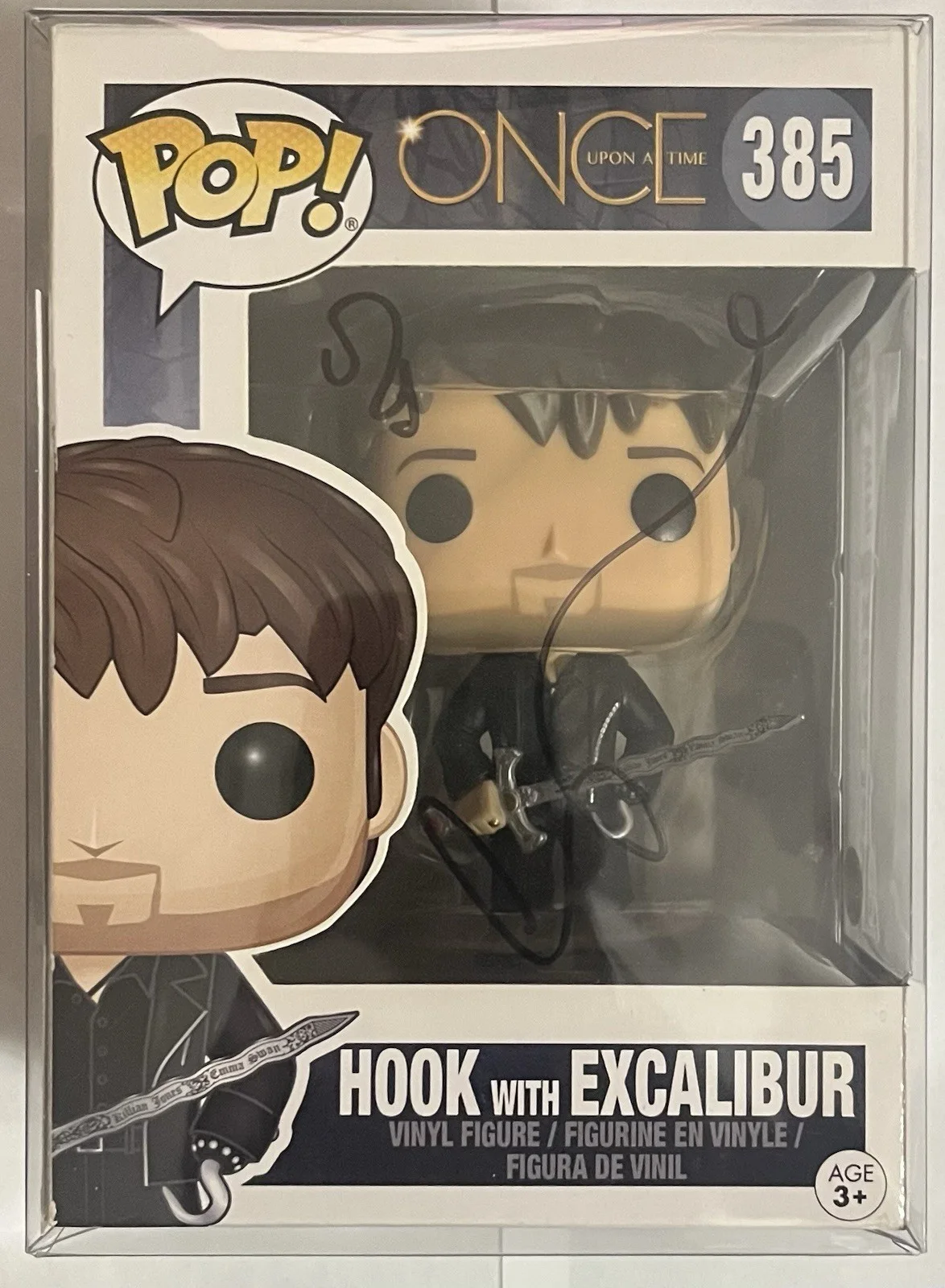Colin O'Donoghue — Colin O'Donoghue Signed OUAT Hook With Excalibur Funko Pop #385 JSA Protector, изображение 3