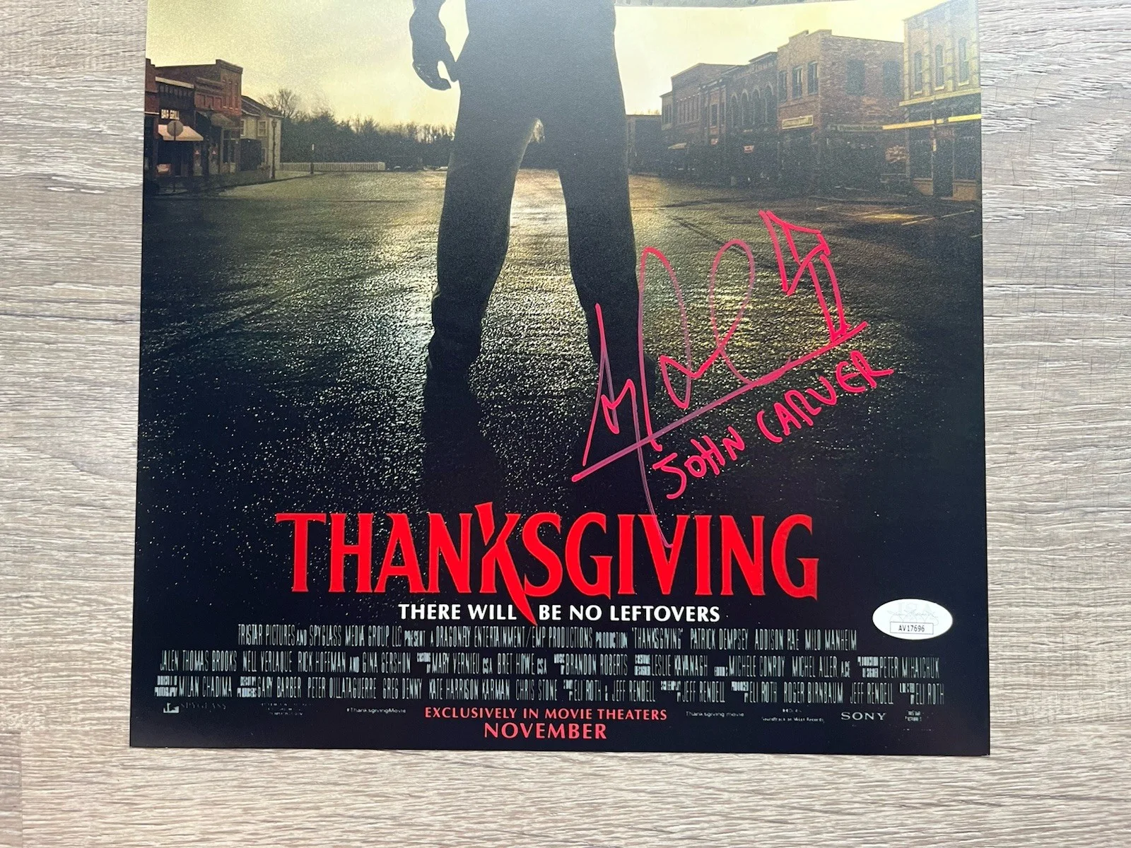 Alex Armbruster — Alex Armbruster Signed Thanksgiving 11x17 Photo JSA COA John Carver Horror Auto, изображение 3