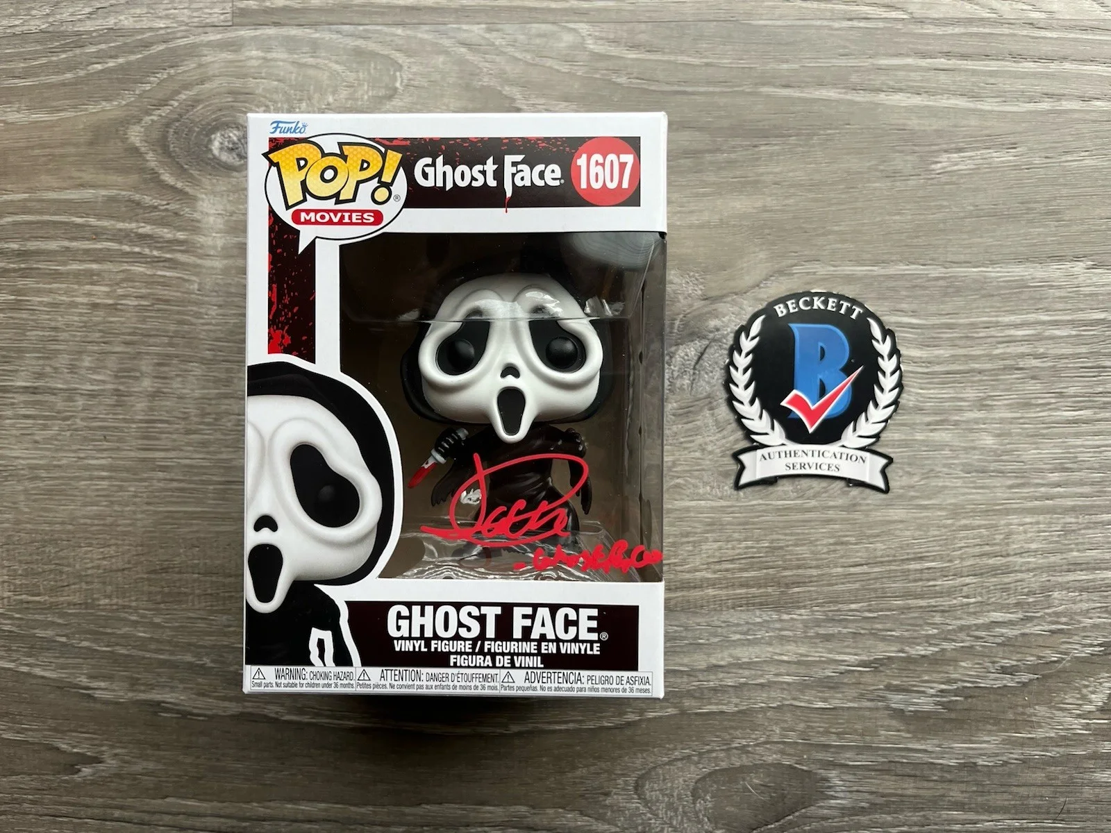 Jack Quaid — Jack Quaid Signed Inscribed Ghostface Funko Pop Beckett COA 1607 Scream Horror