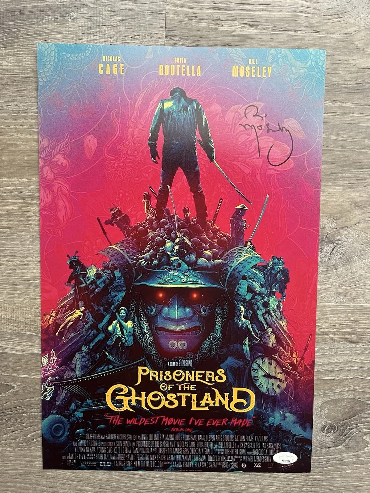 Bill Moseley — Bill Moseley Signed Prisoners of the Ghostland 11x17 Photo JSA COA Nic Cage, изображение 2