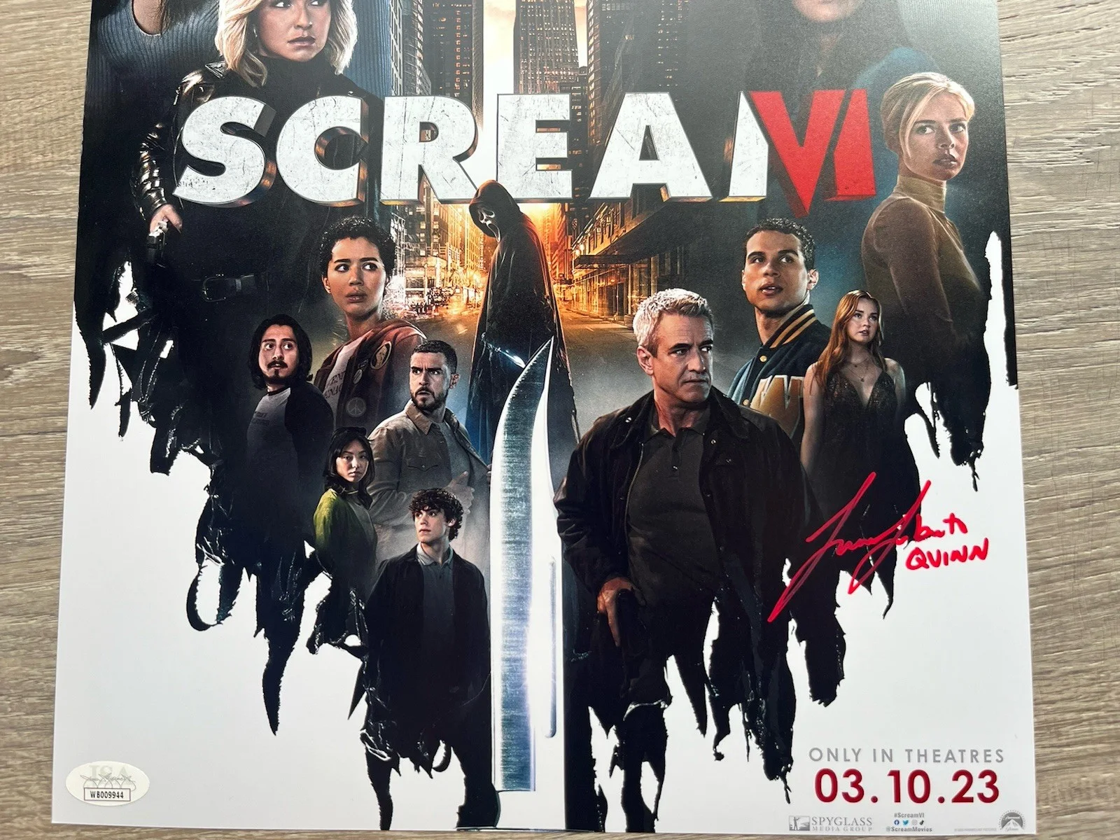 Melissa Barrera — Melissa Barrera Liana Liberato Dual Signed Scream 11x17 Photo JSA COA Ghostface, image 4