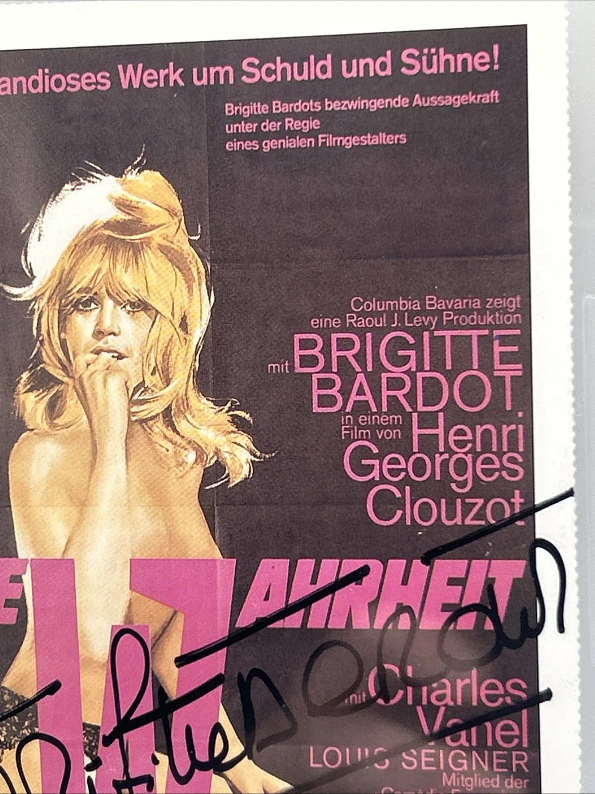 Brigitte Bardot — Brigitte Bardot Autographed Die Wahrheit Print 4” x 5.5” Extremely Rare, image 4