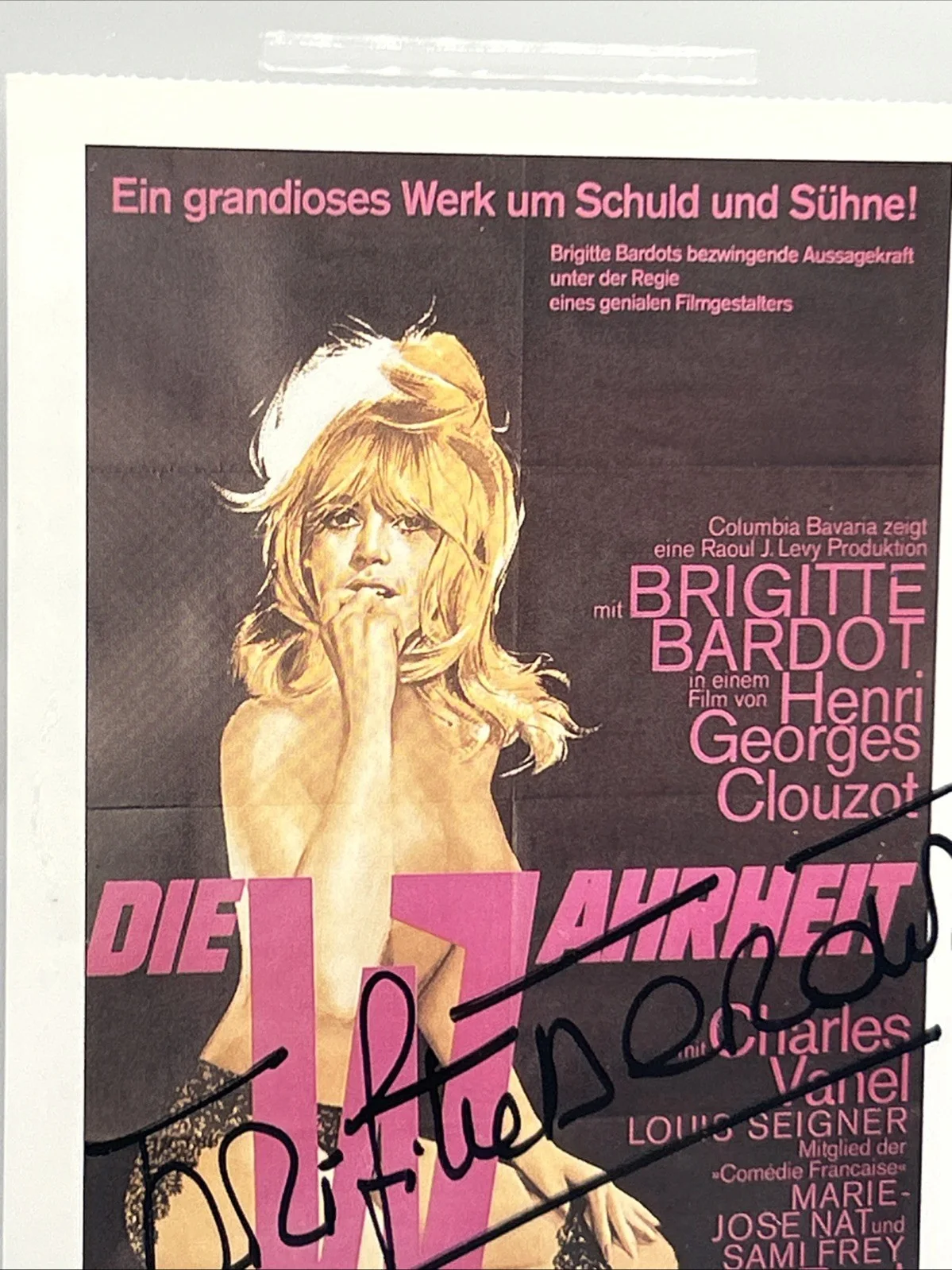 Brigitte Bardot — Brigitte Bardot Autographed Die Wahrheit Print 4” x 5.5” Extremely Rare, image 5