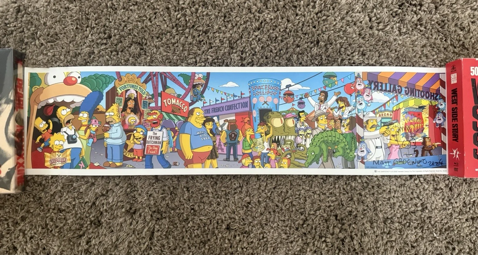 Matt Groening The Simpsons Signed Autographed Art Print 29 x 7.25 Krustyland, изображение 2