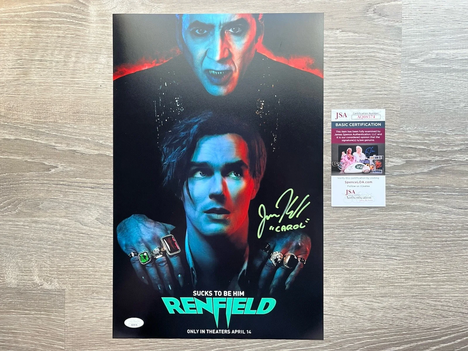 Jenna Kanell — Jenna Kanell Signed Renfield 11x17 Photo JSA COA Carol Nicolas Cage Terrifier