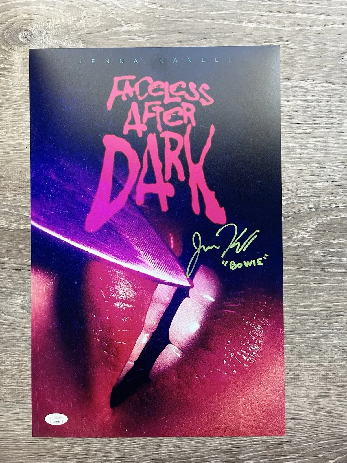 Jenna Kanell — Jenna Kanell Signed Faceless After Dark 11x17 Photo JSA COA Bowie Terrifier, image 2