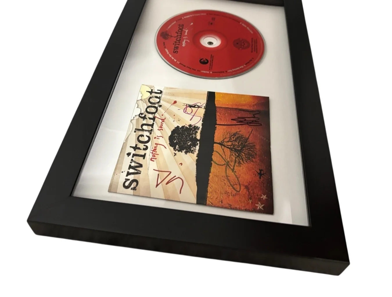 SWITCHFOOT SIGNED AUTOGRAPH x4 NOTHING IS SOUND FRAMED MATTED CD JON FOREMAN +3, image 2