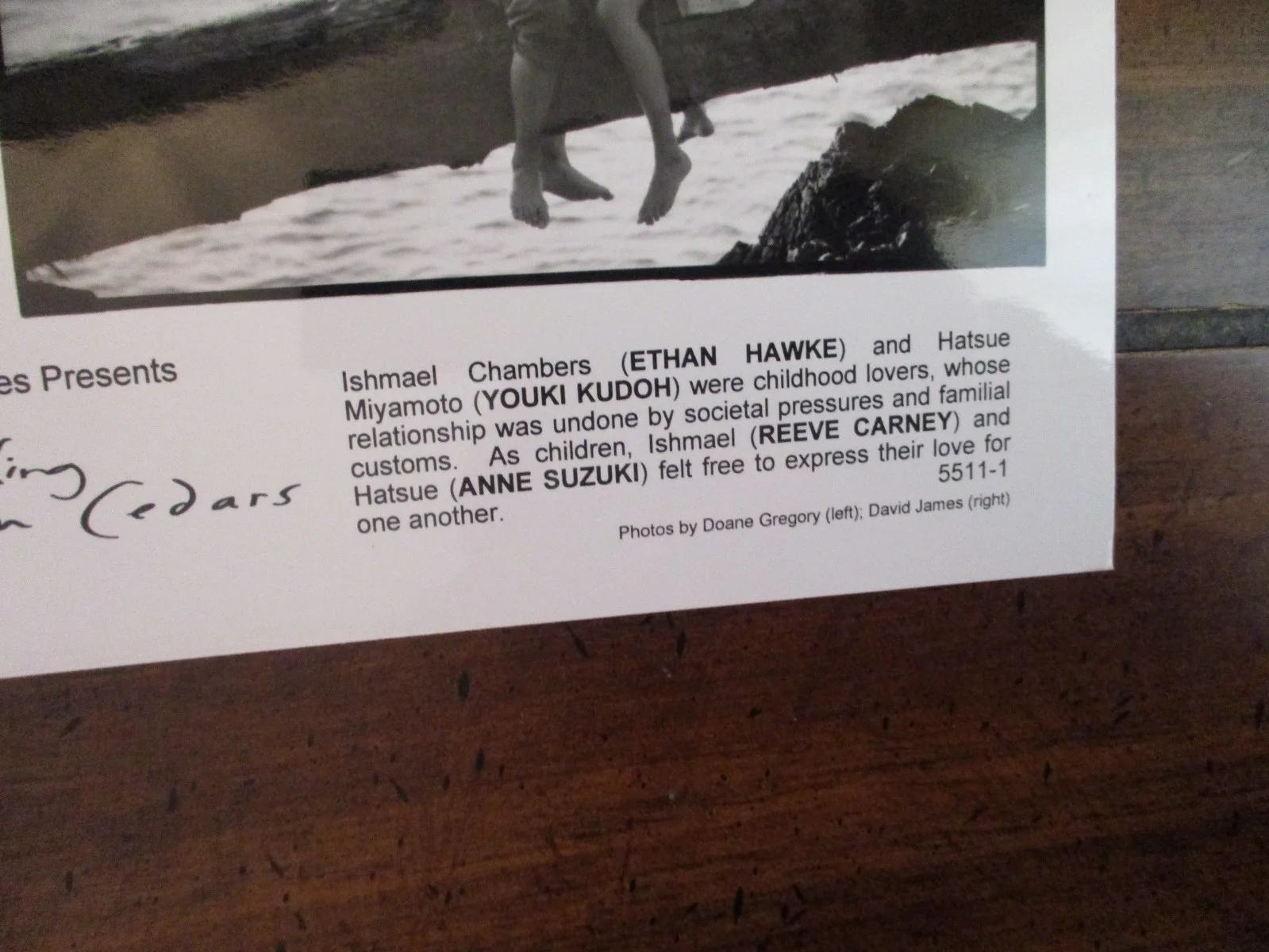 Anne Suzuki/Ethan Hawke/Youki Kudoh(SNOW FALLING ON CEDARS)2000 10 x 8 B&W Photo, image 2