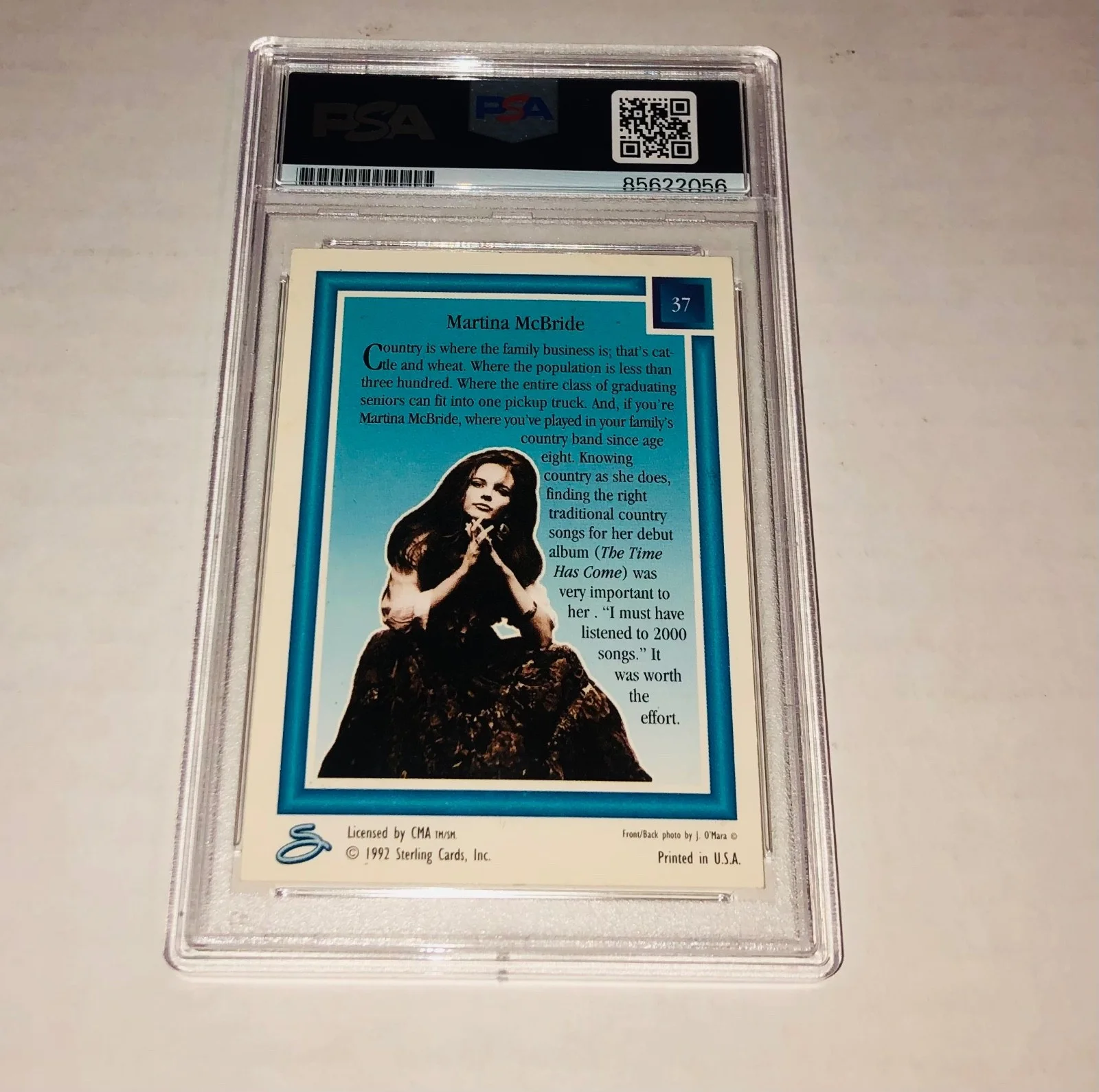 Martina McBride 1992 Country Music Gold CMA #37 Signed Card Auto PSA RARE, изображение 2