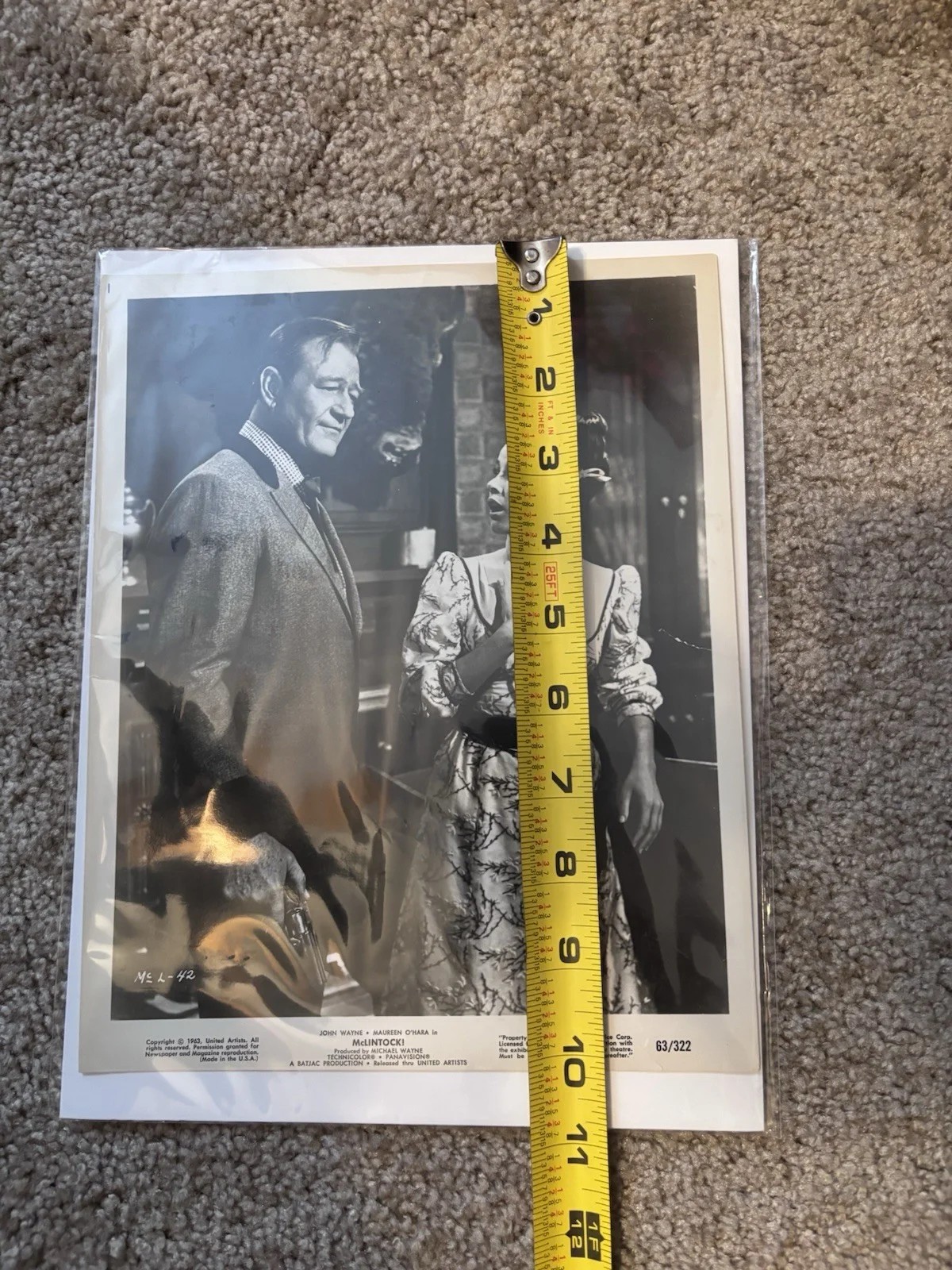 McLintock 8x10 Movie Poster John Wayne Western Close Up Print Rare, изображение 3