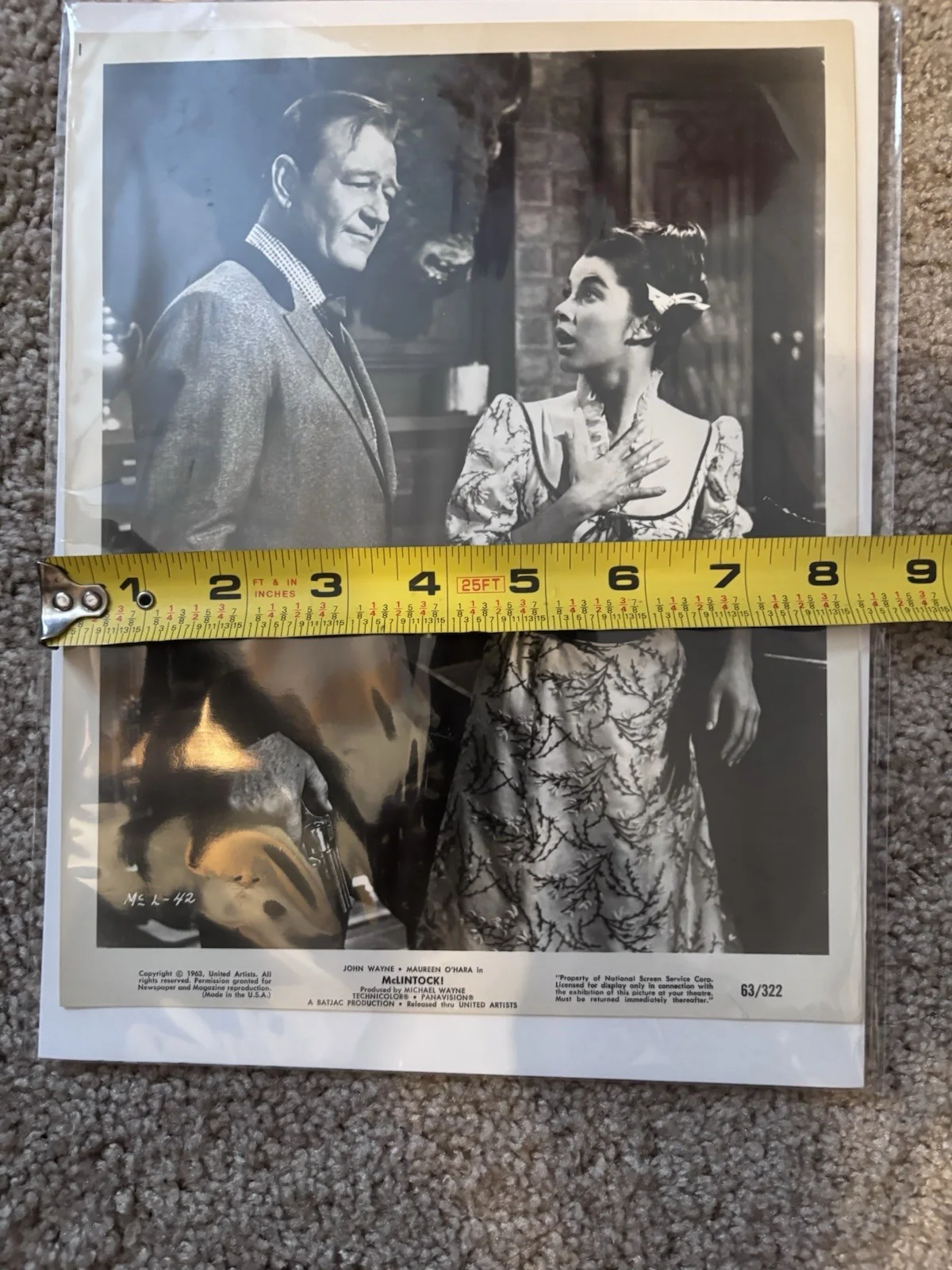 McLintock 8x10 Movie Poster John Wayne Western Close Up Print Rare, изображение 4