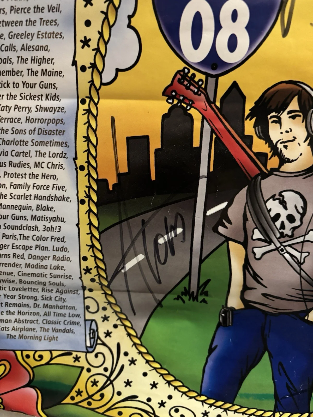 2008 Vans Warped Tour Poster - Signed by Angels & Airwaves incl. Tom DeLonge, image 2