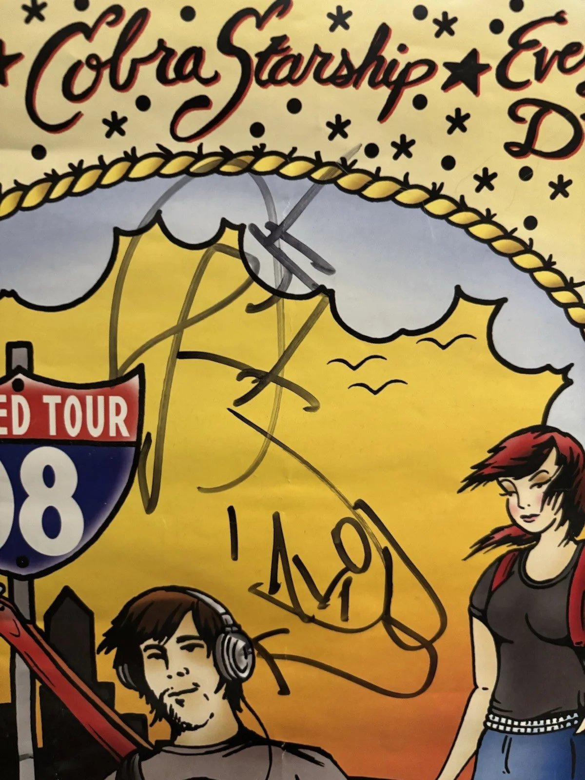 2008 Vans Warped Tour Poster - Signed by Angels & Airwaves incl. Tom DeLonge, image 3