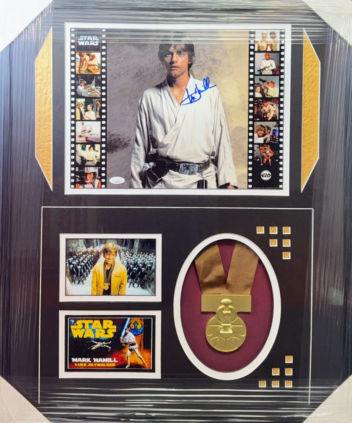 Mark Hamill — Mark Hamill Star Wars Signed Frame Collage With Bravery Metal JSA 29 X 23 ￼, image 2