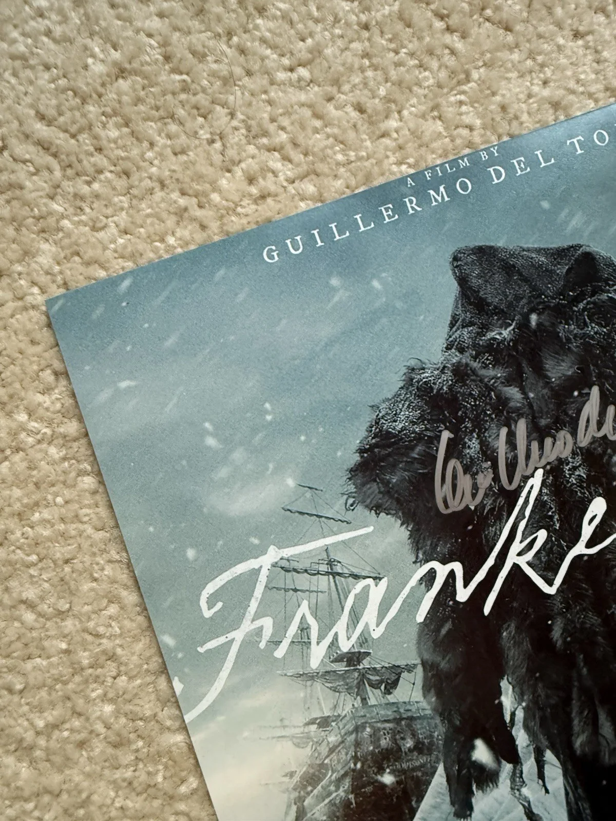 Signed Frankenstein Authentic Guillermo Del Toro Poster 11x14 Proof Free Ship, image 4
