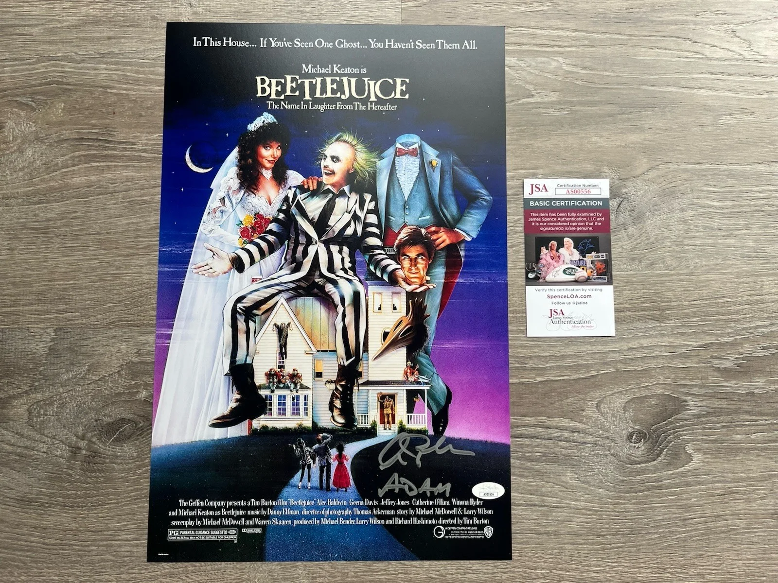 Alec Baldwin — Alec Baldwin Signed Inscribed Beetlejuice 11x17 Photo JSA COA Adam Maitland