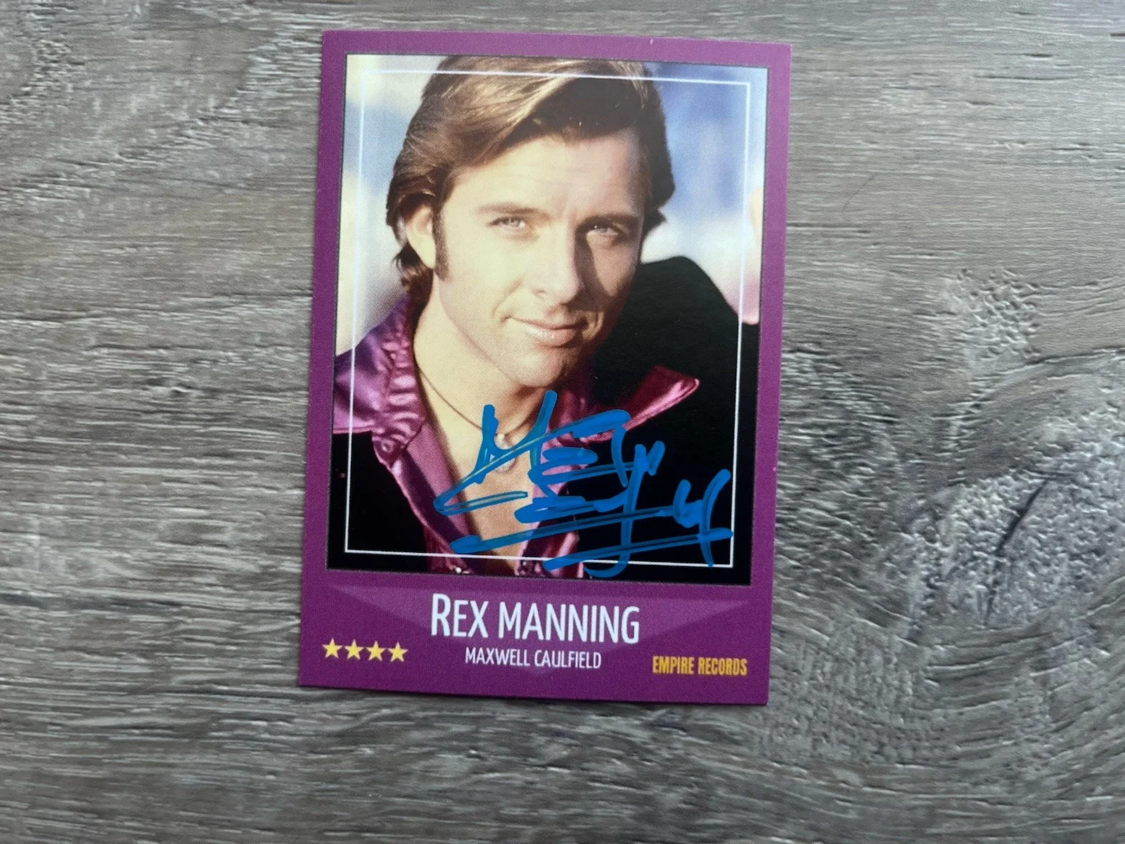 Maxwell Caulfield — Maxwell Caulfield Signed Rex Manning Trading Card Beckett COA Empire Records, изображение 3