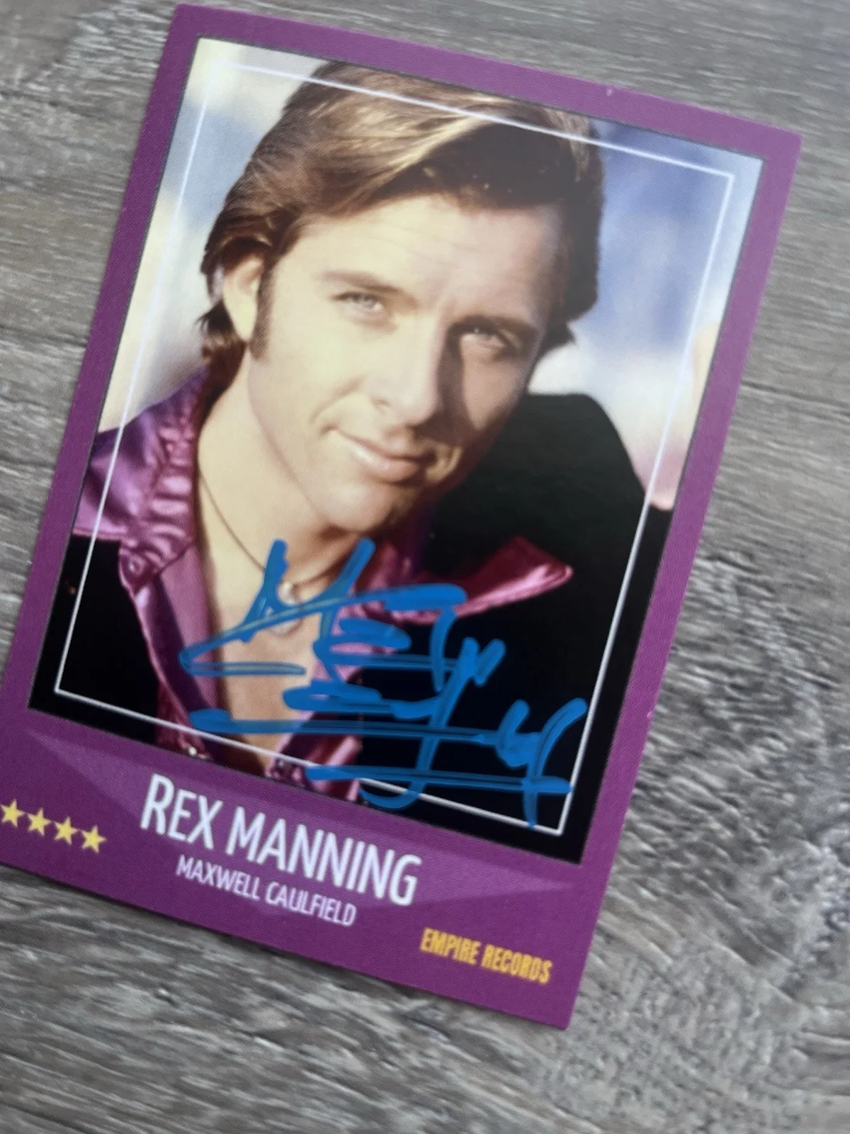 Maxwell Caulfield — Maxwell Caulfield Signed Rex Manning Trading Card Beckett COA Empire Records, изображение 4