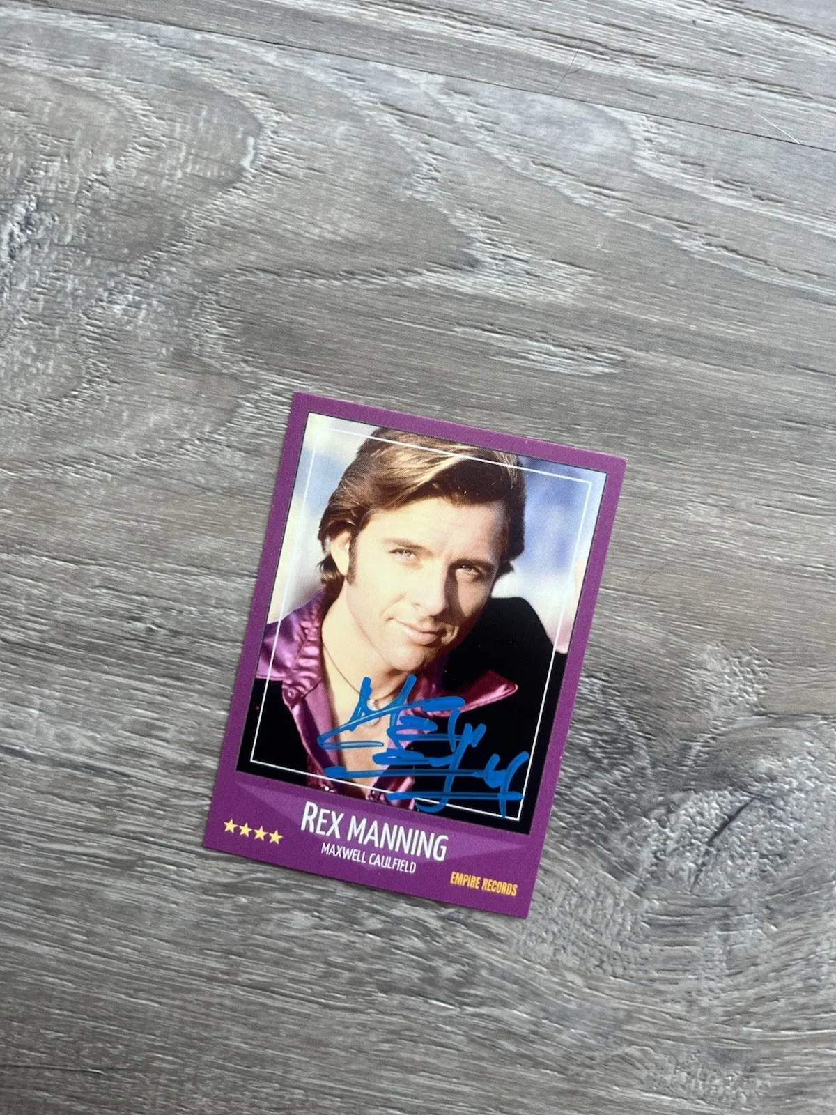 Maxwell Caulfield — Maxwell Caulfield Signed Rex Manning Trading Card Beckett COA Empire Records, изображение 5