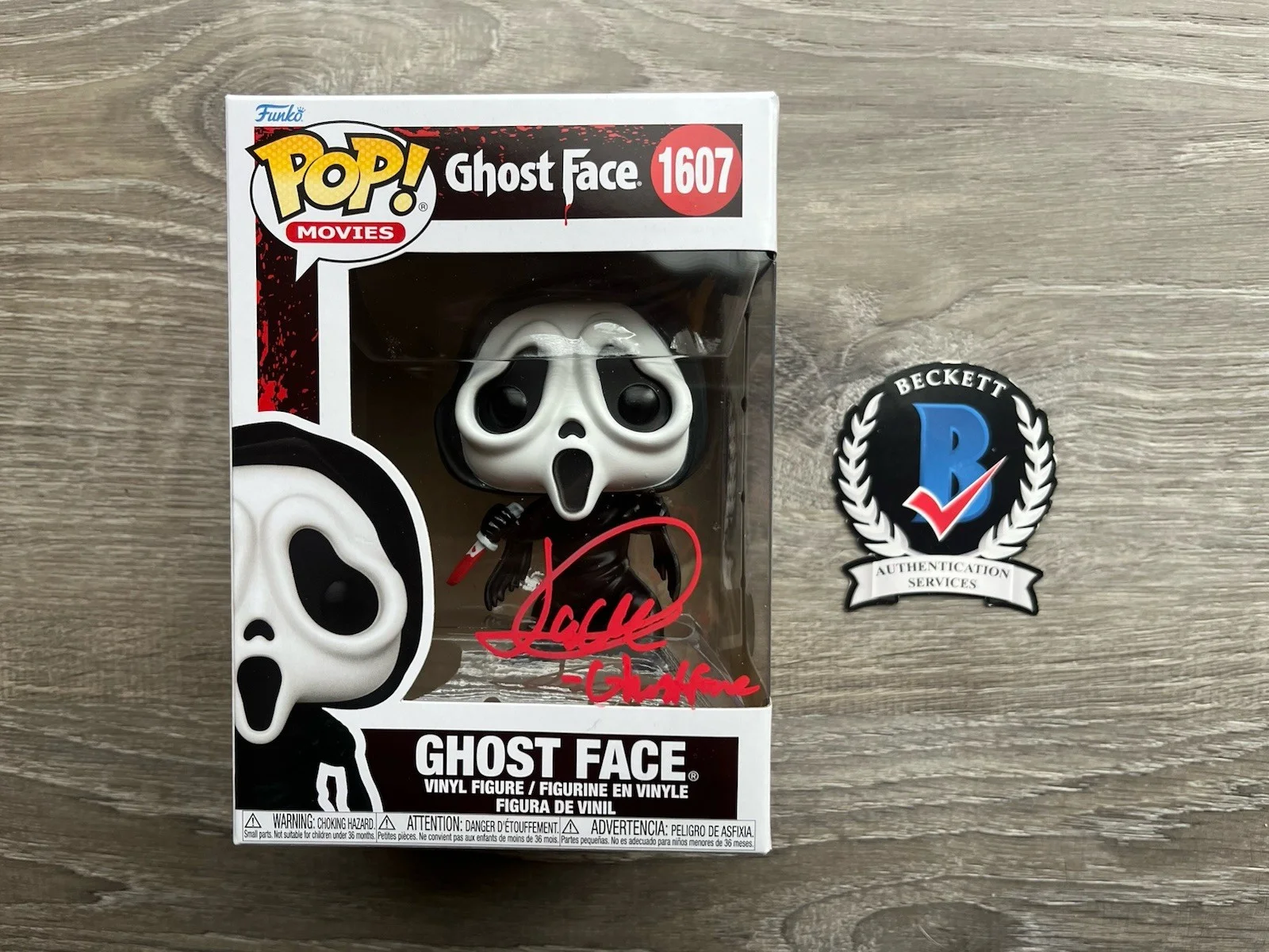 Jack Quaid — Jack Quaid Signed Inscribed Ghostface Funko Pop Beckett COA 1607 Scream