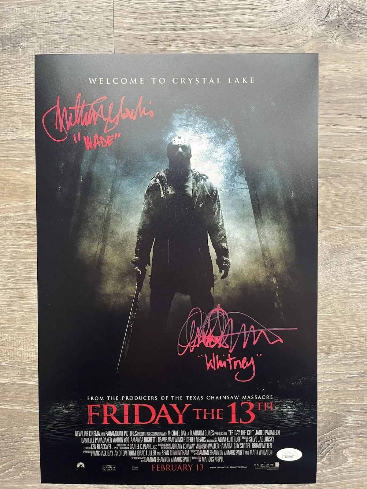 Amanda Righetti Jonathan Sadowski Signed Friday The 13th 11x17 Photo JSA COA F13, изображение 2
