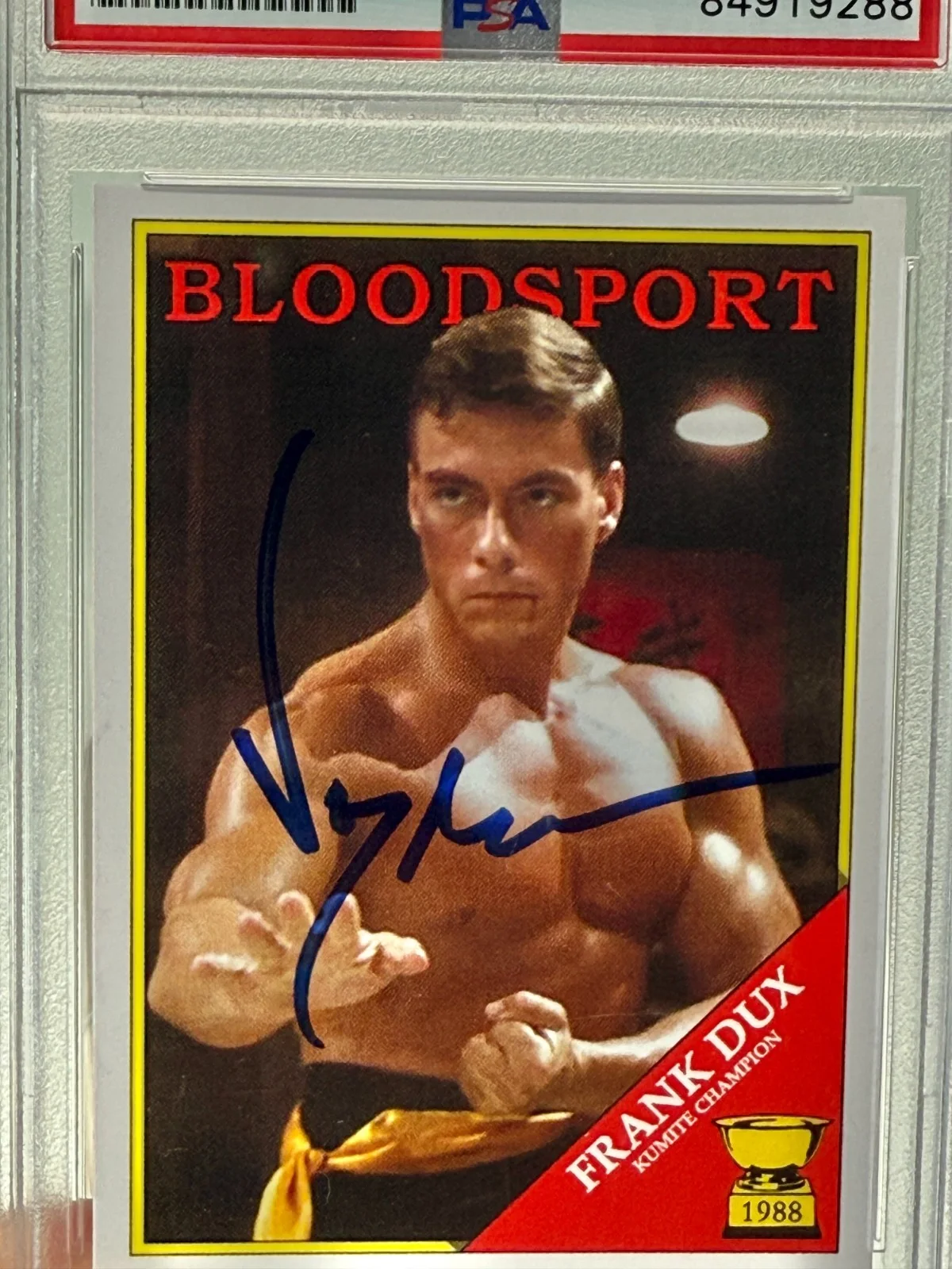 Jean Claude Van Damme — Jean Claude Van Damme Autographed Bloodsport Set Card PSA/DNA AUTH AUTO, изображение 2