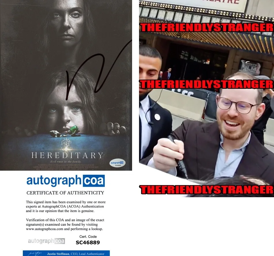 ARI ASTER — Ari Aster signed "HEREDITARY" 8x10 Photo AUTOGRAPH d MIDSOMMAR Director ACOA COA