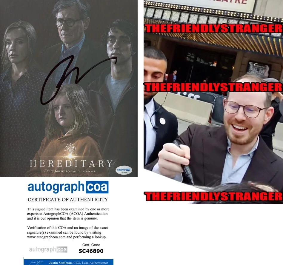 ARI ASTER — Ari Aster signed "HEREDITARY" 8x10 Photo AUTOGRAPH e MIDSOMMAR Director ACOA COA