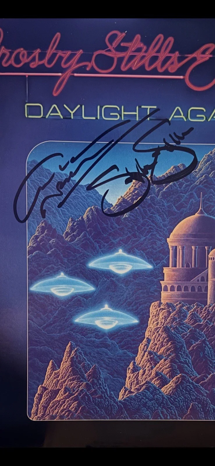 Crosby stills Nash Vinyl Album record signed By Graham Nash Stephen Stills ￼, image 2
