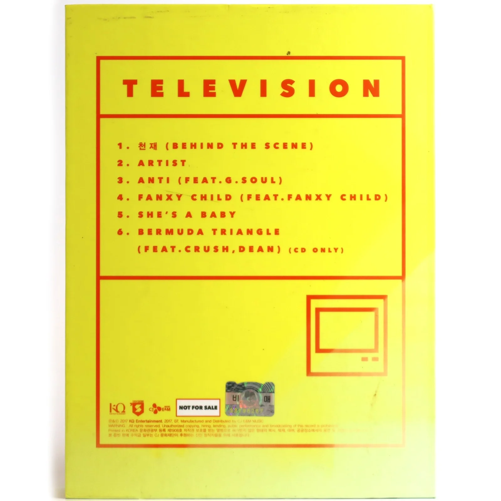 Zico - Television 2nd Mini Album Signed CD Promo 2017 Block B [damage, read], изображение 3