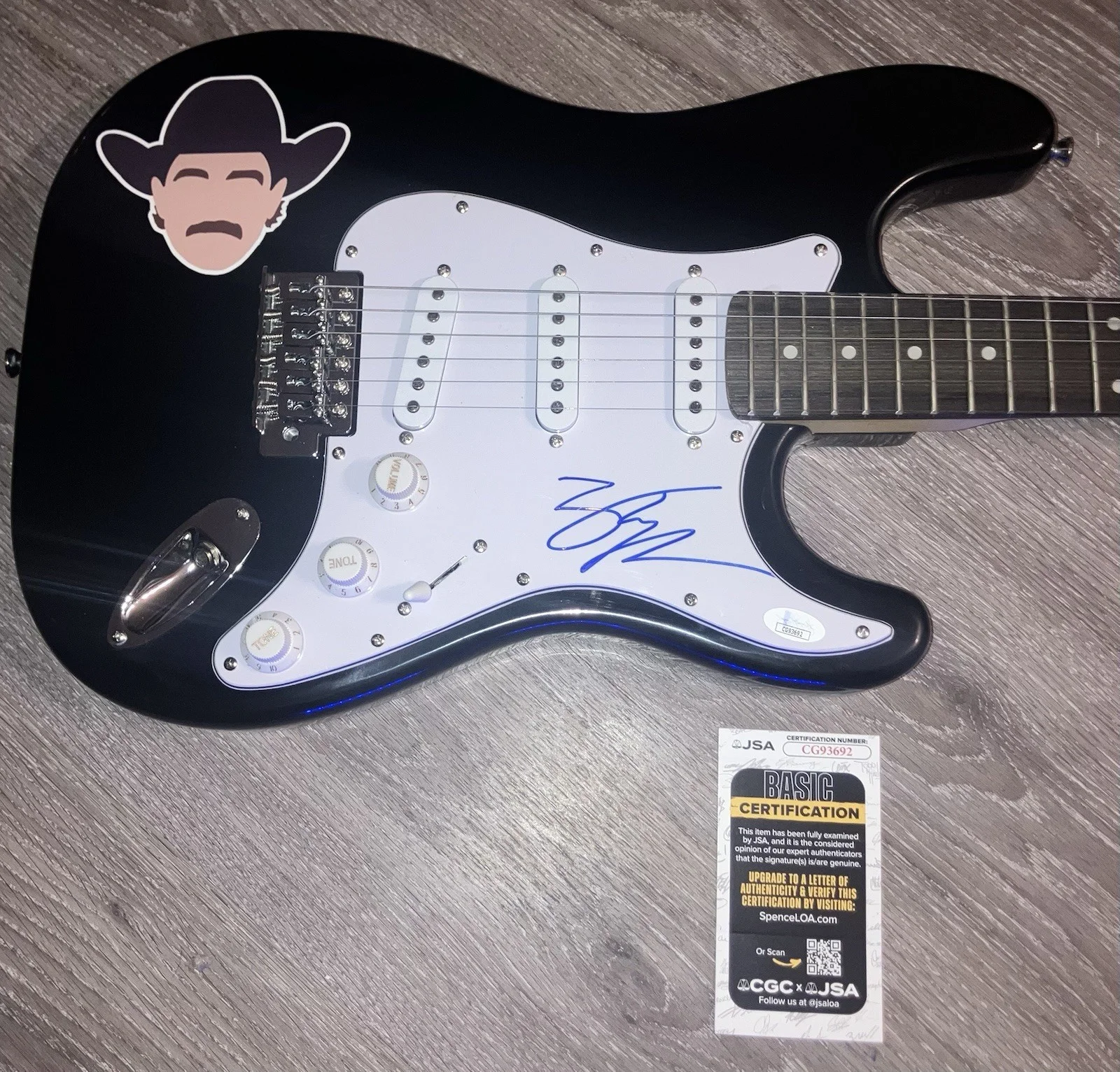 ZACH TOP SIGNED AUTOGRAPHED F/S 41” BLACK ELECTRIC GUITAR COLD BEER JSA COA RARE, image 2