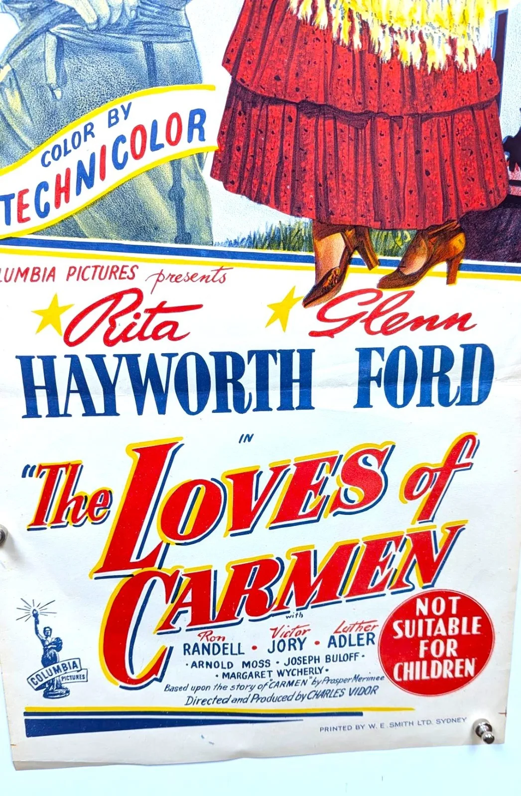 THE LOVES OF CARMEN (1948 )- RITA HAYWORTH /FORD - AUST DAYBILL-NEAR MINT/UNUSED, изображение 3