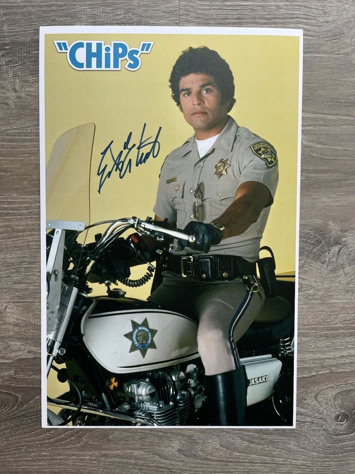 Erik Estrada — Erik Estrada Signed Ponch 11x17 Photo Steel City Con COA Chips, изображение 2