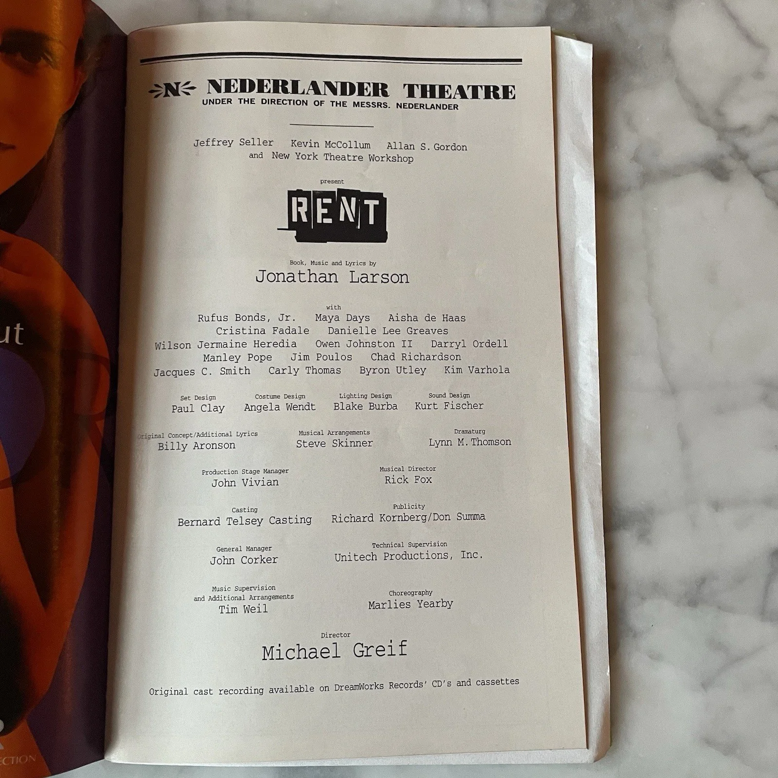 Wilson Jermaine Heredia — RENT Broadway Playbill 1999 Signed By OBC Member Wilson Jermaine Heredia, image 3