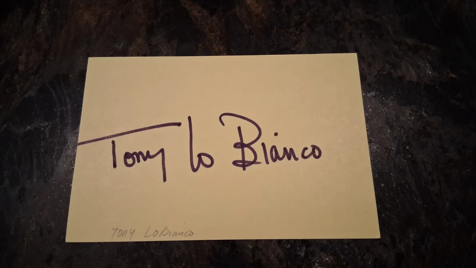 Tony Lo Bianco — Tony Lo Bianco signed 4x6, image 3