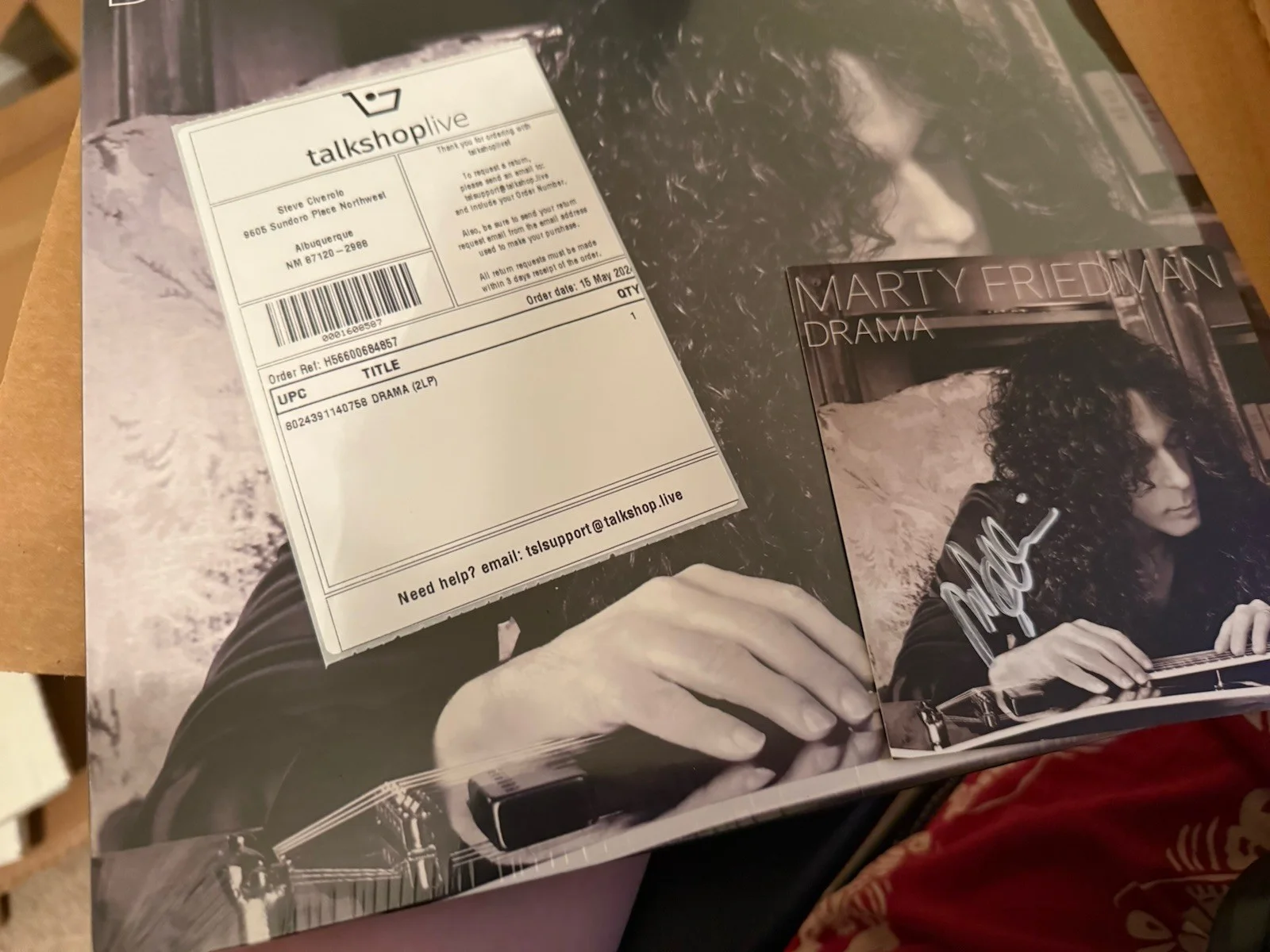 MARTY FRIEDMAN SIGNED 'DRAMA' Cd card SOLO ALBUM VINYL RECORD Megadeth TalkShop, изображение 3