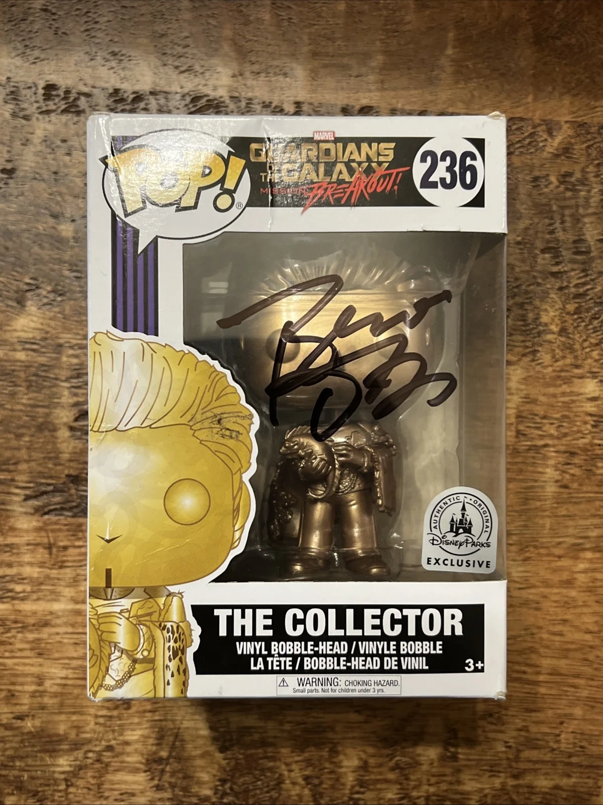 Benicio Del Toro — Benicio Del Toro Signed The Collector Funko POP JSA Coa Guardians Of The Galaxy