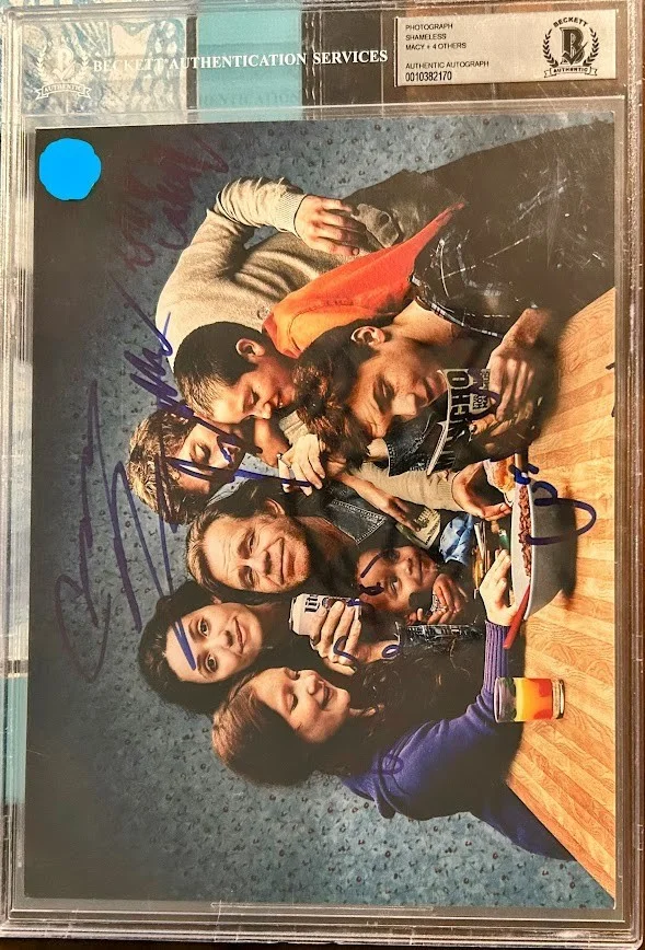 William H. Macy as Frank Gallagher Jeremy Allen White as Lip Gal — Shameless Cast Signed 8x10 Beckett Slab Macy, White, Monaghan, Kenny, Cutkosky, изображение 2