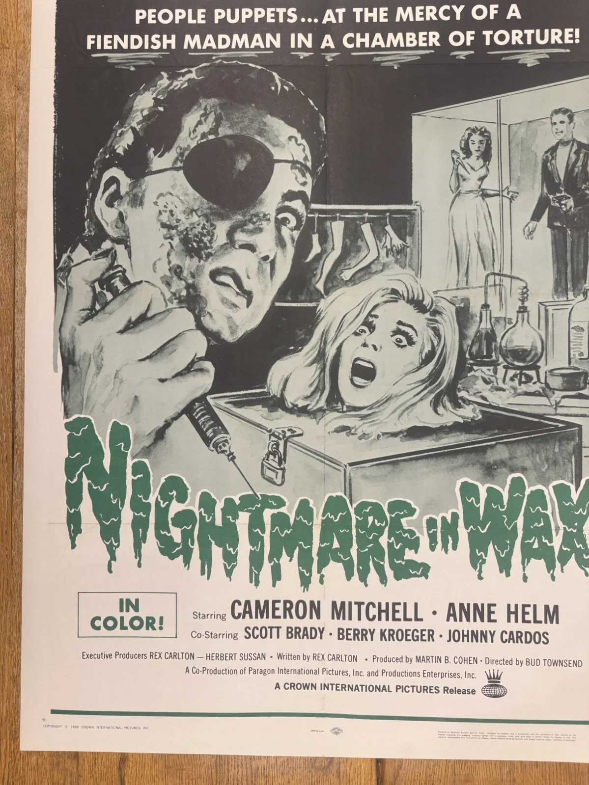Nightmare In Wax 1969 Original 27x41" US One Sheet Movie Poster Rare, изображение 4
